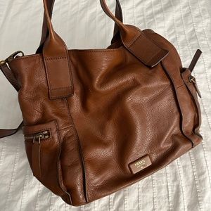 Fossil Brown Leather Shoulder Bag